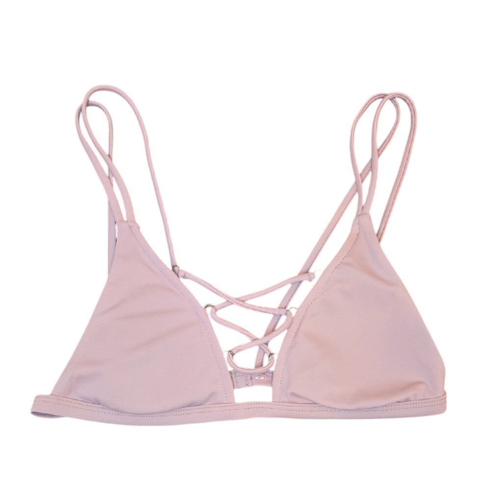 L.A. Hearts String Bikini Lace Up‎ Top Blush Pink - Size XS